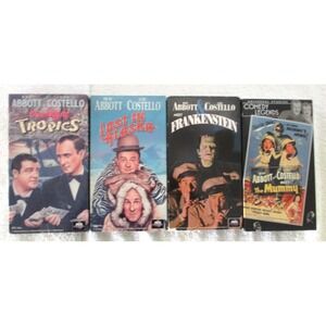 Lot of 4 Abbott and Costello Comedy VHS Tapes USED